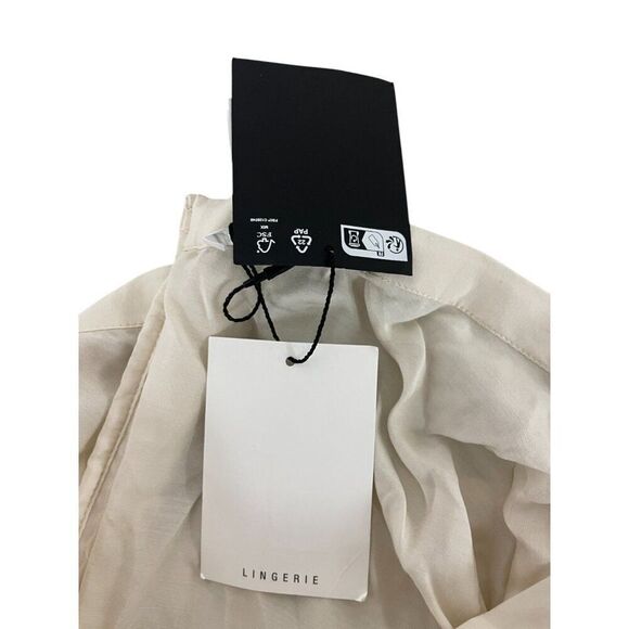 Zara Womens Lace Midi Skirt M Oyster White Mid Rise Viscose Floral 1377/904 NWT - Picture 9 of 16